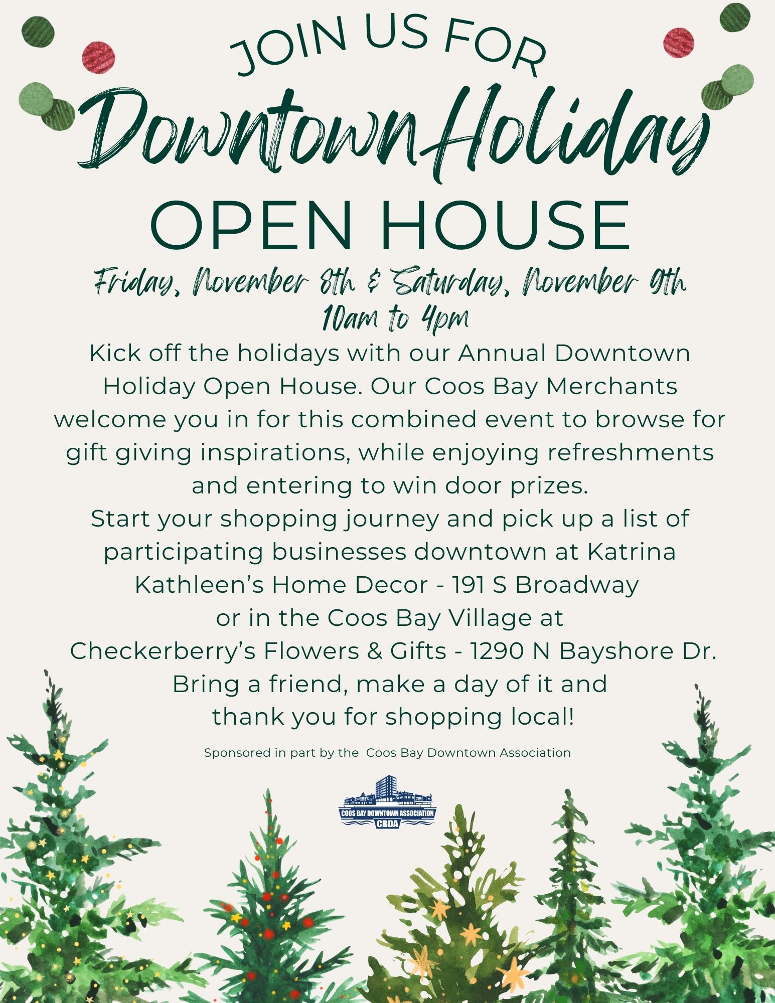 ANNUAL DOWNTOWN HOLIDAY OPEN HOUSE